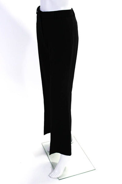 QL2 Womens Creased High Rise Flare Leg Dress Pants Black Wool Size EUR 44