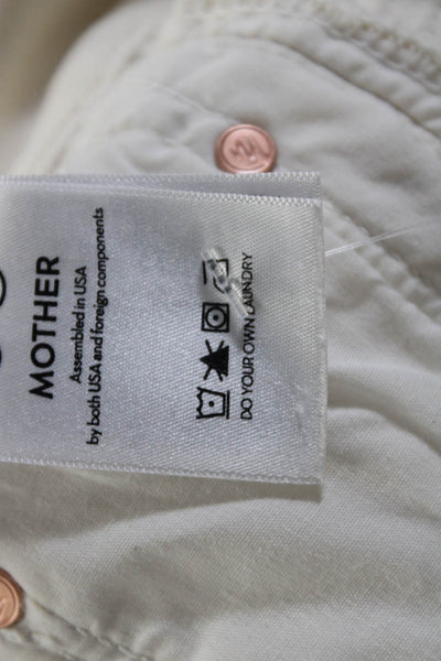 Mother Womens High Waist Weekender Skim Wash Jeans White Cotton Size 30