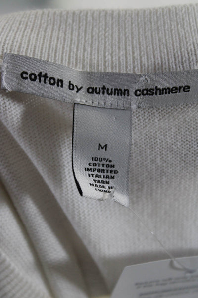 Cotton By Autumn Cashmere Womens Long Sleeves Sweater White Size Medium