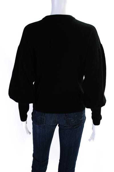 Autumn Cashmere Womens Long Sleeves Crew Neck Sweater Black Size Small