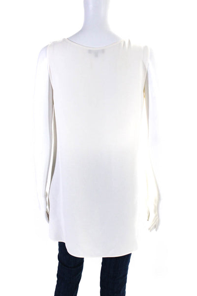 Lafayette 148 New York Womens Silk Pullover Tank Top White Size Small