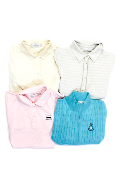 Peter Millar Bugatchi Tail Womens Sweater Pink Collar Polo Shirt Size M Lot 4