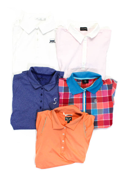 Adidas Nike Peter Millar Womens Orange Short Sleeve Polo Shirt Size M L lot 5