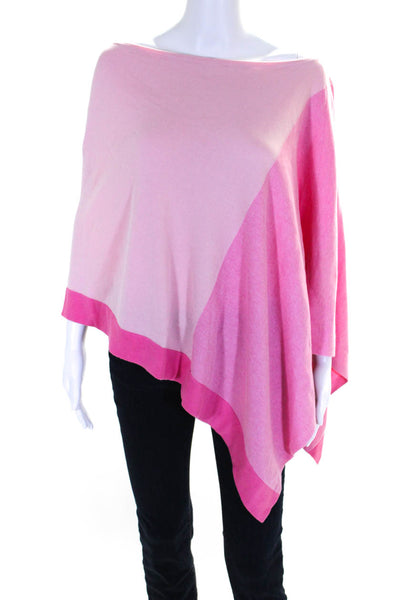 J. Mclaughlin Womens Cotton Colorblock Asymmetrical Poncho Top Pink Size OS