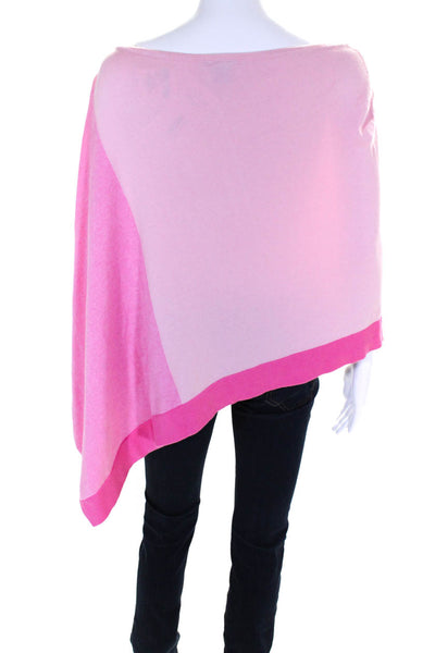 J. Mclaughlin Womens Cotton Colorblock Asymmetrical Poncho Top Pink Size OS