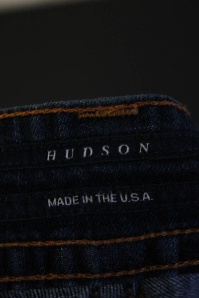 Hudson Womens Denim Zip Up Mid Rise Flared Jeans Pants Medium Wash Blue Size 27