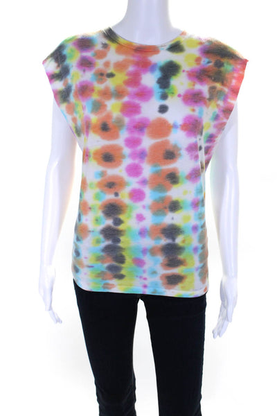 Generation Love Womens Tie Dye Jersey Shoulder Pad Tee T-Shirt Multicolor Size L