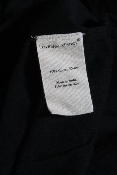 Love Shack Fancy Womens Short Sleeve Ruffled Tiered Mini Dress Black Size XS