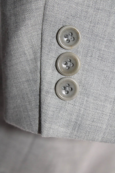 Hickey Freeman Mens Unlined Woven Two Button Blazer Jacket Gray Size 48
