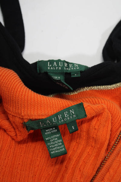 Lauren Ralph Lauren Womens Tank Top Cable Knit Sweater Black Orange Small Lot 2