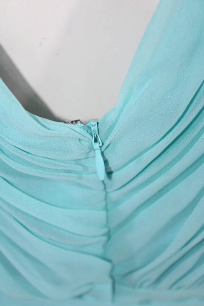 Lauren Ralph Lauren Womens Back Zip V Neck Belted Shift Dress Blue Size 14