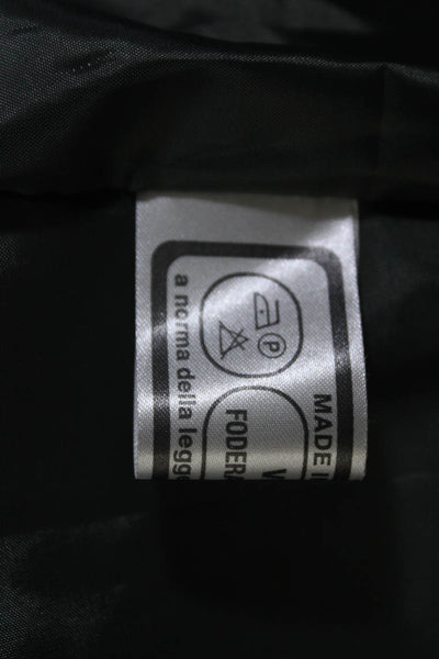Massimo Leather Womens Ribbed Leather Asymmetrical Moto Jacket Gray Size IT 52