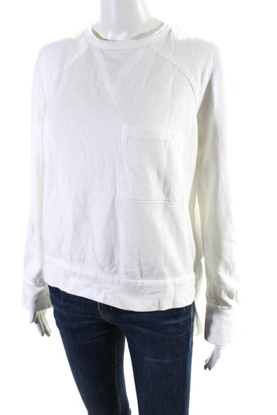 Yigal Azrouel Womens Long Sleeve Scoop Neck Layered Sweatshirt White Size 12