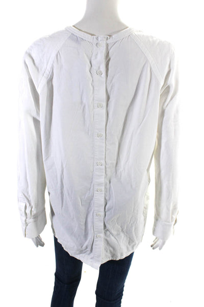 Yigal Azrouel Womens Long Sleeve Scoop Neck Layered Sweatshirt White Size 12