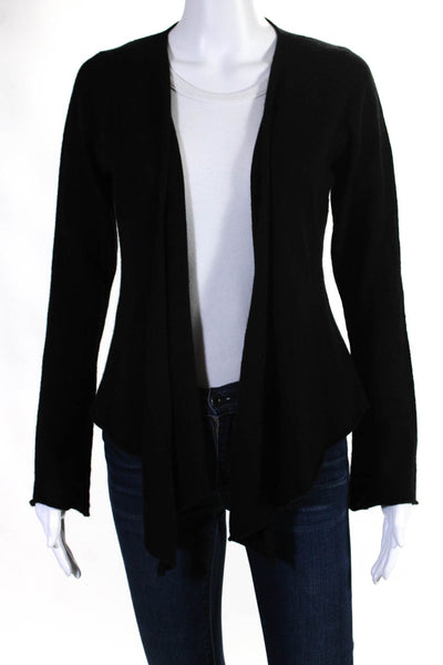 Christopher Fischer Womens Open Front Cashmere Cardigan Sweater Black Size Small