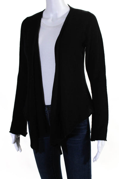 Christopher Fischer Womens Open Front Cashmere Cardigan Sweater Black Size Small