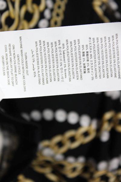 Michael Michael Kors Womens Long Sleeve Chain Pearl Print Dress Black Multi PM