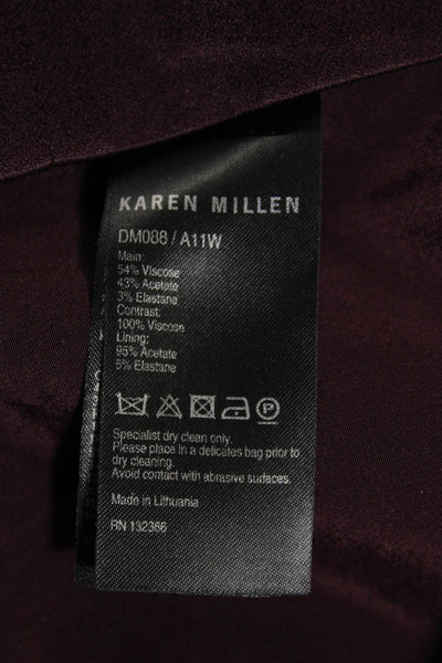 Karen Millen Womens Dark Red Drape Neck Open Back Sleeveless Shift Dress Size 6