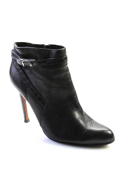 Coach Womens Leather Belted Zip Up Ankle Boots Black Size 8 B