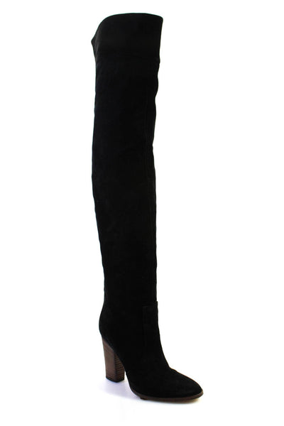 Club Monaco Womens Suede Over The Knee High Boots Black Size 38 8