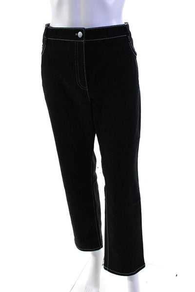 Akris Punto Womens Zipper Fly High Rise Straight Leg Jeans Gray Denim Size 12