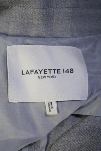 Lafayette 148 New York Womens Single Button Pleated Pants Suit Gray Wool Size 10
