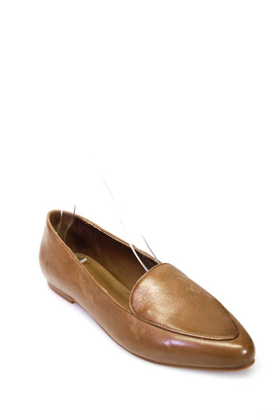 Rebecca Allen Womens Pointed Toe Dress Flat Leather Brown Size 7 US