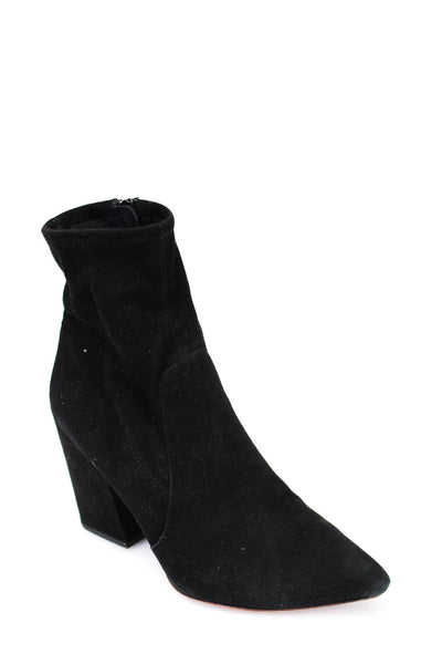 Loeffler Randall Womens Suede Pointed Toe Ankle Boots Black Size 6 B