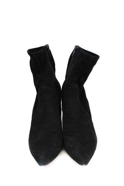 Loeffler Randall Womens Suede Pointed Toe Ankle Boots Black Size 6 B