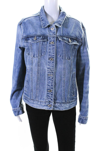 Pilcro and the Letterpress Anthropologie Womens Denim Jacket Blue Size Large