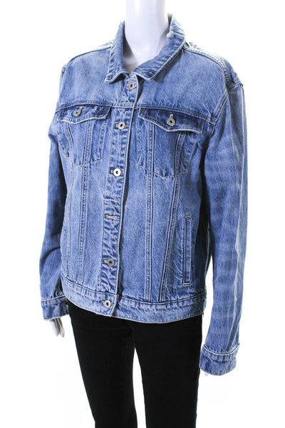 Pilcro and the Letterpress Anthropologie Womens Denim Jacket Blue Size Large
