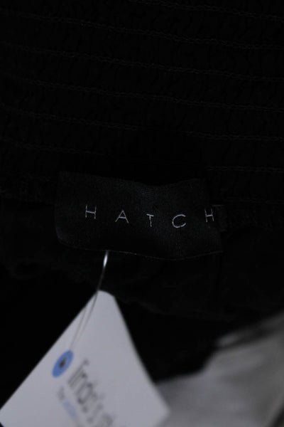 Hatch Womens Smocked Waistband High Rise Capri Pants Black Size 0