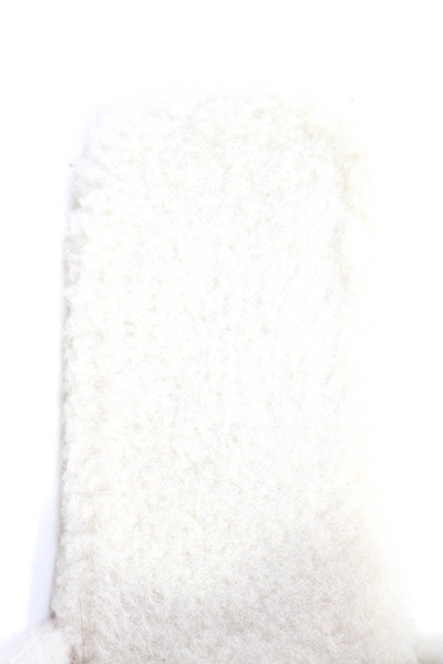 Raye Womens Single Strap Shearling Slide Sandals White Size 7