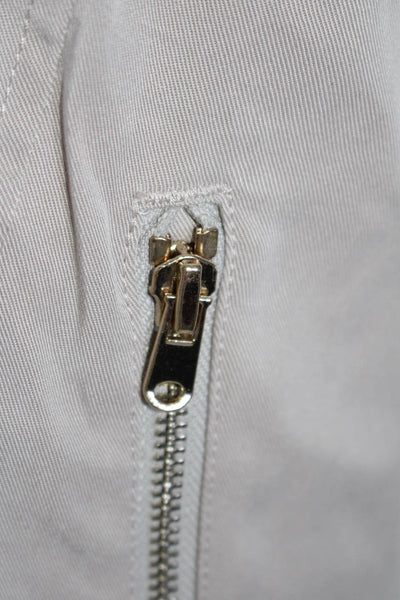 Club Monaco Womens Twill Notched Collar Asymmetrical Zip Up Vest Beige Size XS
