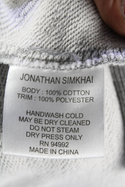 Jonathan Simkhai Women's Long Sleeves Lace Up Pullover Sweatshirt Gray Size XS