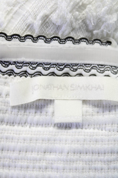 Jonathan Simkhai Women's Halter Neck Fit Flare Party Mini Dress White Size 2
