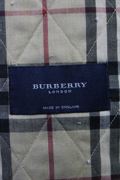 Burberry London Mens Collared Snapped Buttoned Long Sleeve Jacket Brown Size L