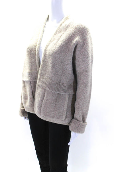 Anthropologie Womens Long Sleeve Open Front Cardigan Sweater Brown Size OS