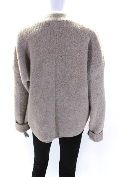 Anthropologie Womens Long Sleeve Open Front Cardigan Sweater Brown Size OS