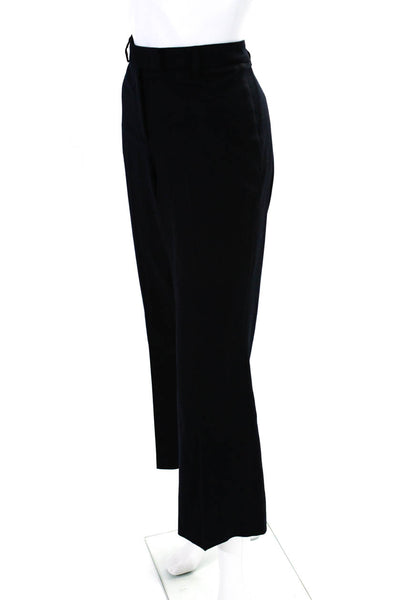 QL2 Womens Creased Straight Leg Dress Pants Black Wool Size EUR 44