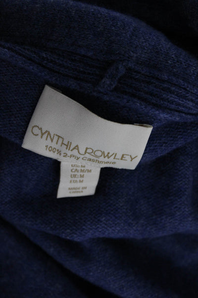 Cynthia Rowley Womens Cashmere Long Sleeves Cardigan Sweater Blue Size Medium