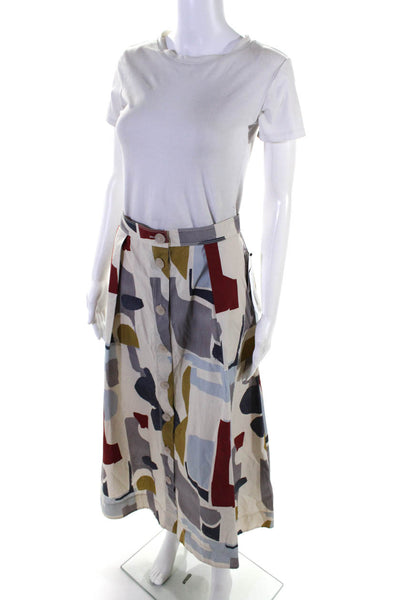 Lafayette 148 New York Womens Abstract Print A Line Skirt Multicolor Size 2