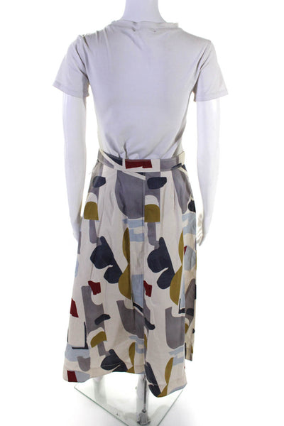 Lafayette 148 New York Womens Abstract Print A Line Skirt Multicolor Size 2