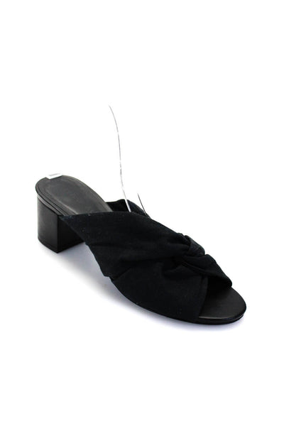Rebecca Allen Womens Twisted Fabric Open Toe Low Heels Sandals Black Size 7M