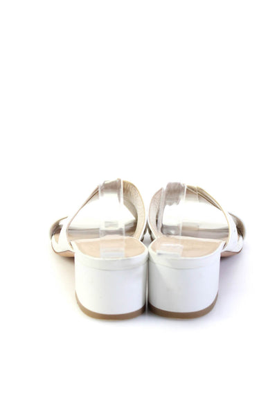 Maryam Nassir Zadeh Womens Crossover Mid Heel Mules Sandals White Size 36.5 6.5