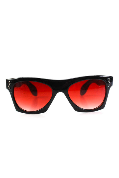 Shady Spex Womens New York Night Train Thick Rimmed Sunglasses Red Black