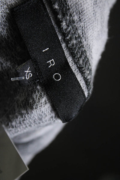 IRO Womens Cotton Tie-Dye Print Full Zip Long Sleeve Hoodie Gray White Size XS