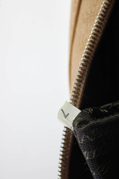 Prada Womens Leather Zipper Closure Satchel Shoulder Handbag Brown