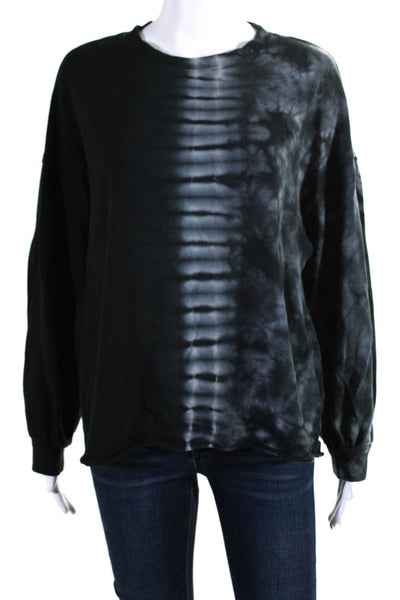 Rails Womens Black Cotton Tie Dye Crew Neck Pullover Sweatshirt Size M
