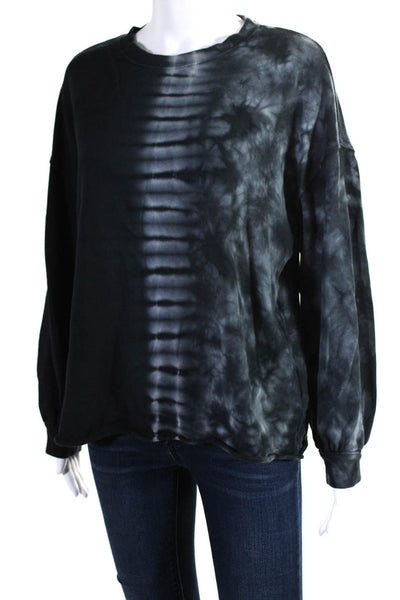 Rails Womens Black Cotton Tie Dye Crew Neck Pullover Sweatshirt Size M